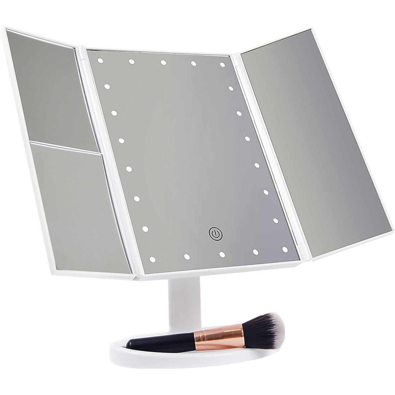 Foldable LED Mirror Illuminated Make Up Mirror Cosmetic Vanity With Light Stand